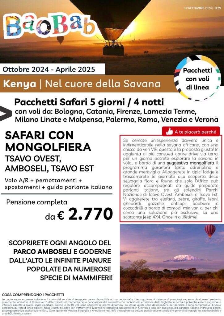 VivereeViaggiare.eu - Kenya - Safari in Mongolfiera - Offerta